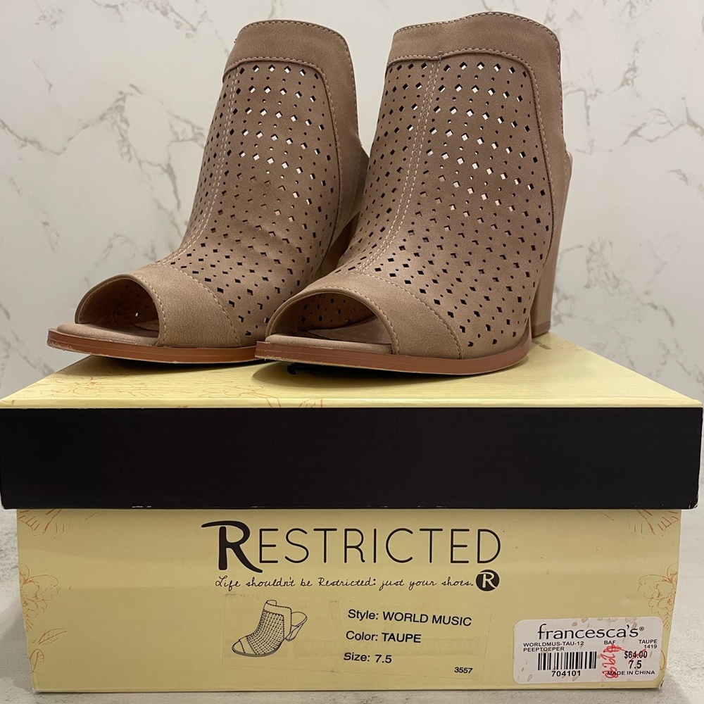Restricted Peep Toe Heels Size 7.5